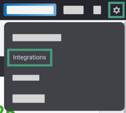 Settings icon and integrations page link